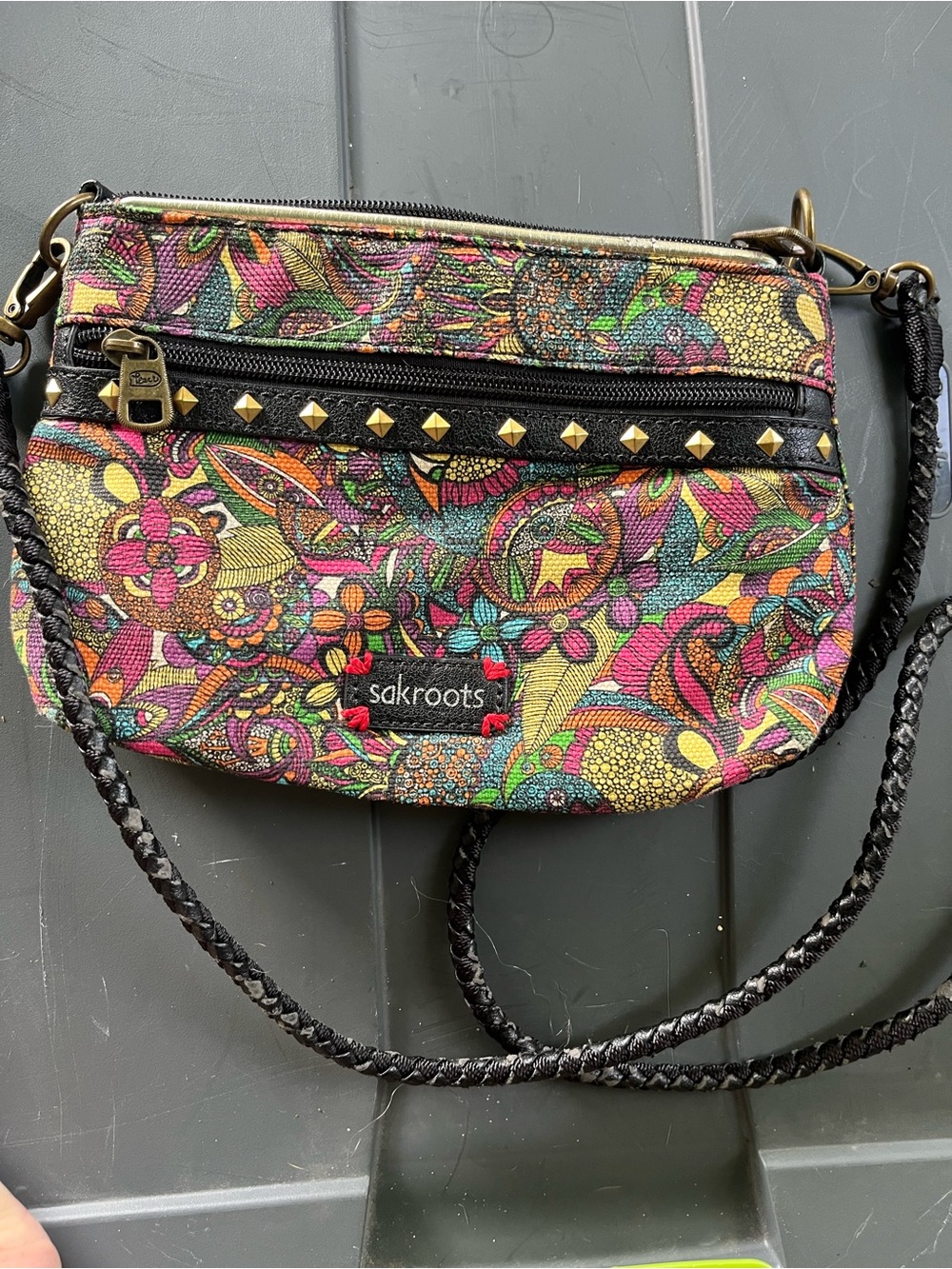 Sakroots Floral Printed Crossbody in Pink, Yellow, Green, Blue